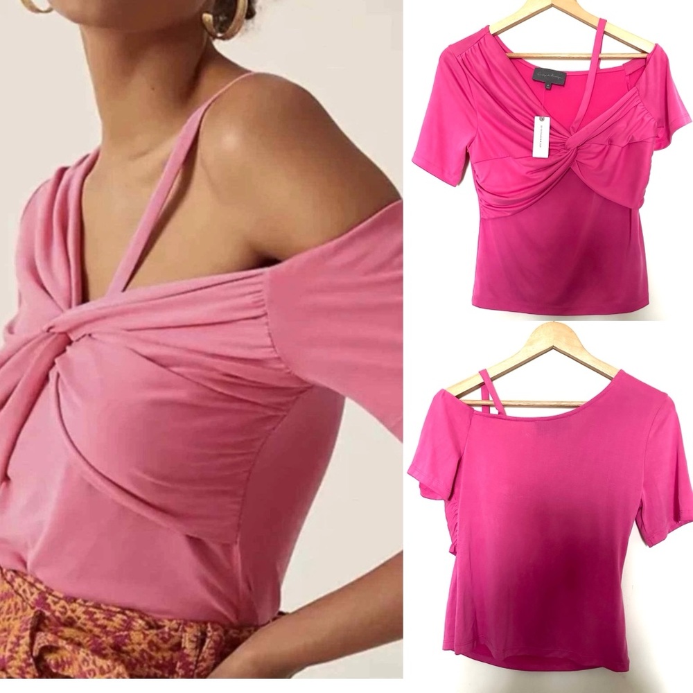 Sunday in Brooklyn Anthropologie Ruched Wrap Top Women's Sz Medium PinK‎ NWT